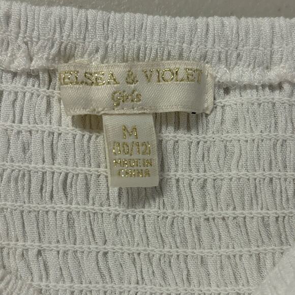 Chelsea & Violet Women's Size Medium White Knitted Crop-Top Boho Inspired Blouse - Picture 3 of 11